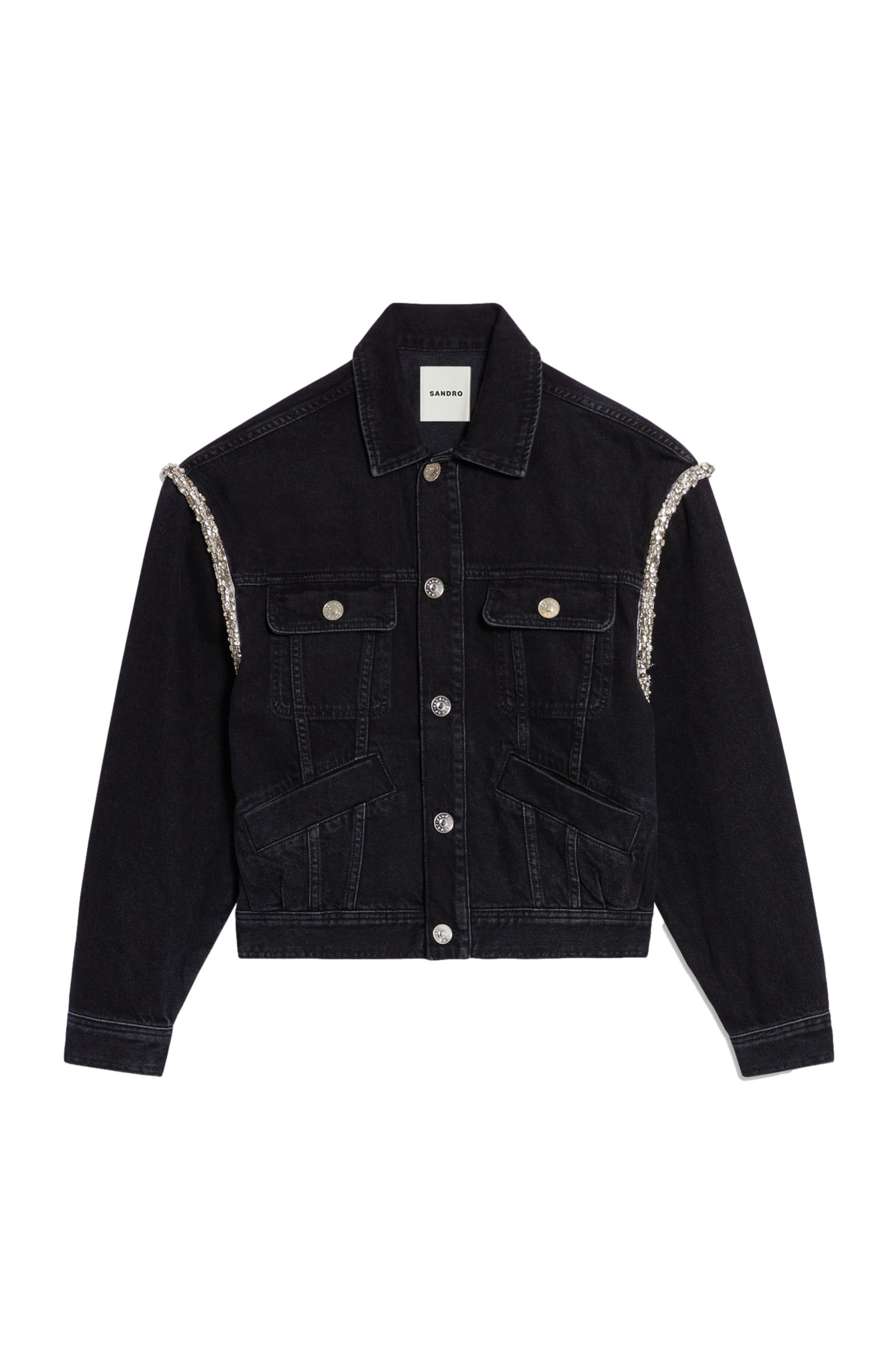 Paloma Rhinestone Seam Denim Jacket - 7