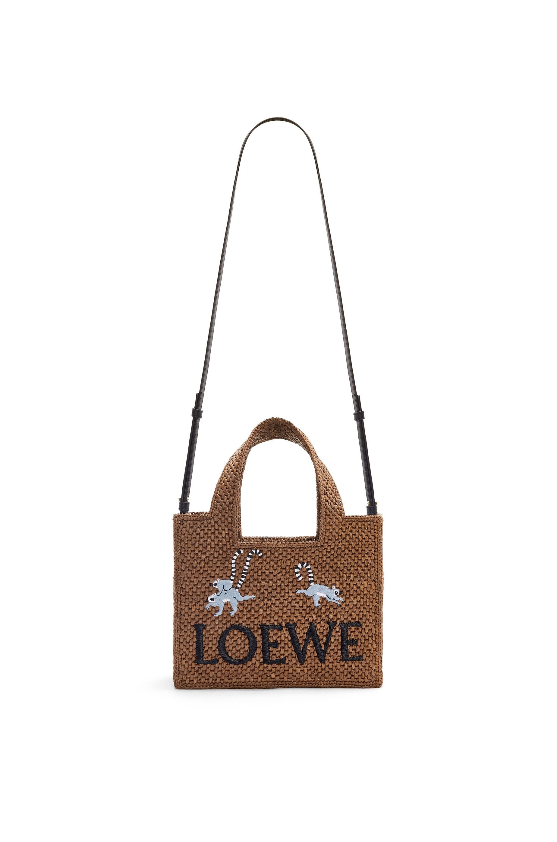 Lemur small Font Tote in raffia - 5