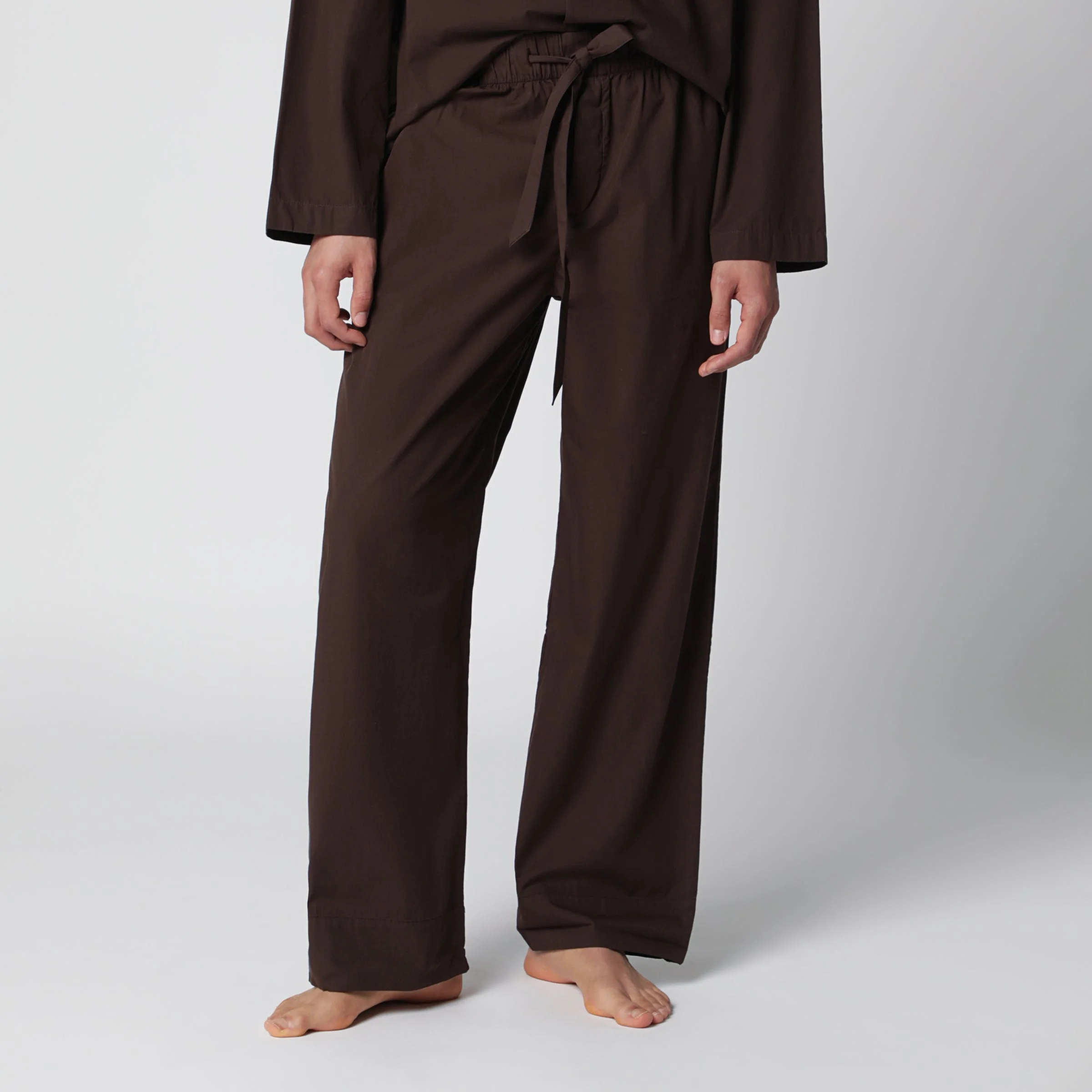 Brown cotton pajama trousers - 1