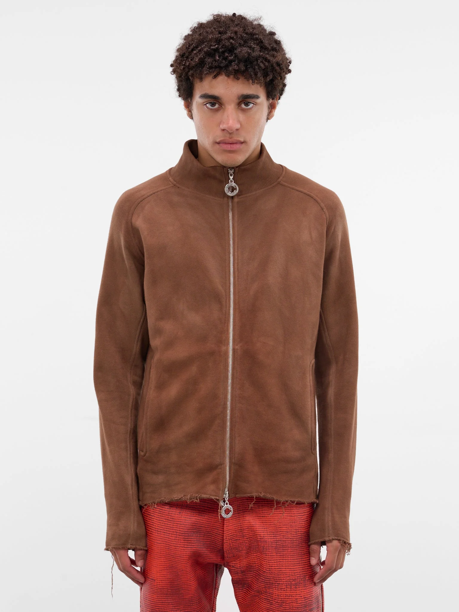 Brown Essential Jersey Zip Jacket - 1
