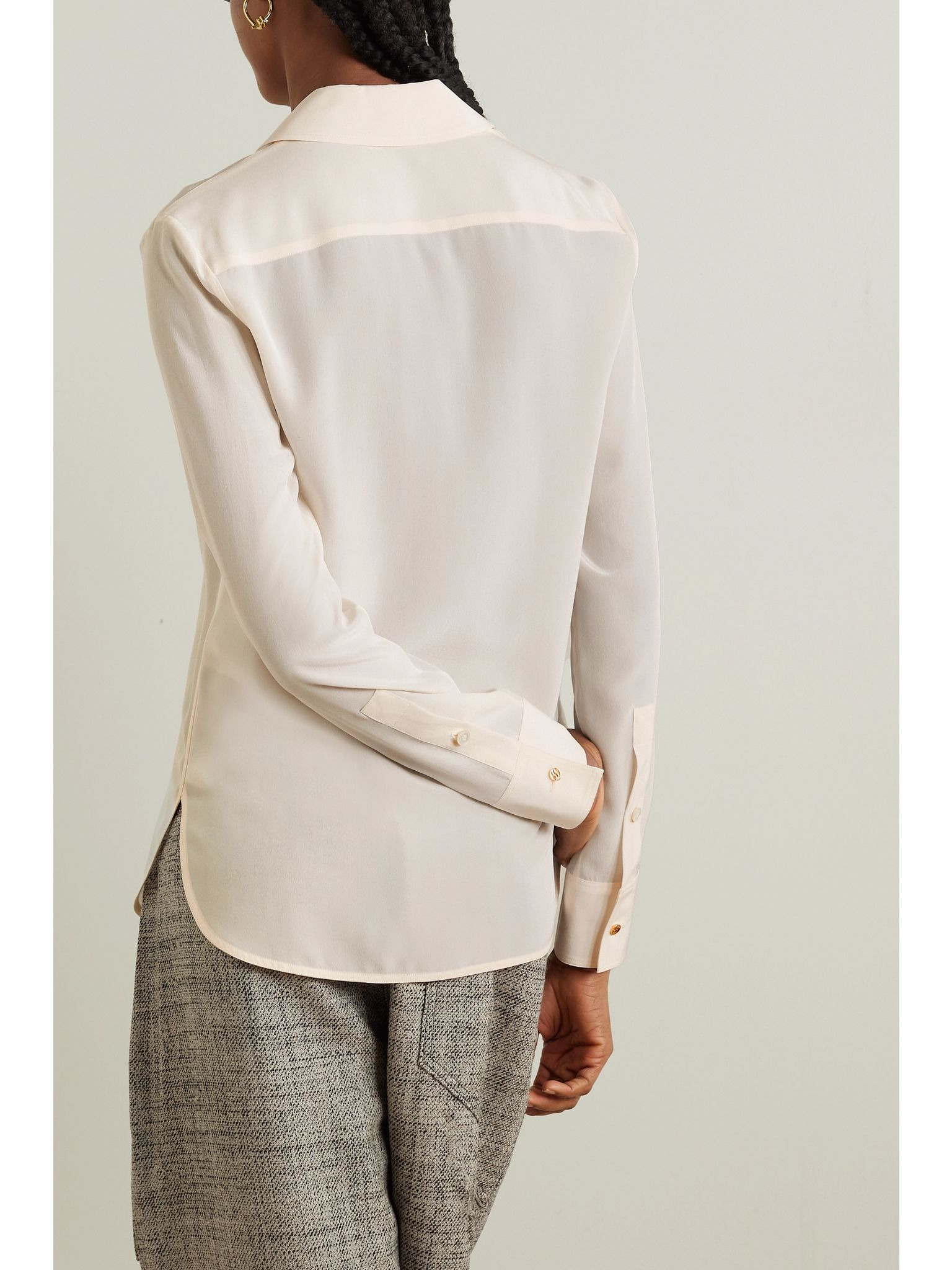 Silk crepe de chine shirt Neutral - 4