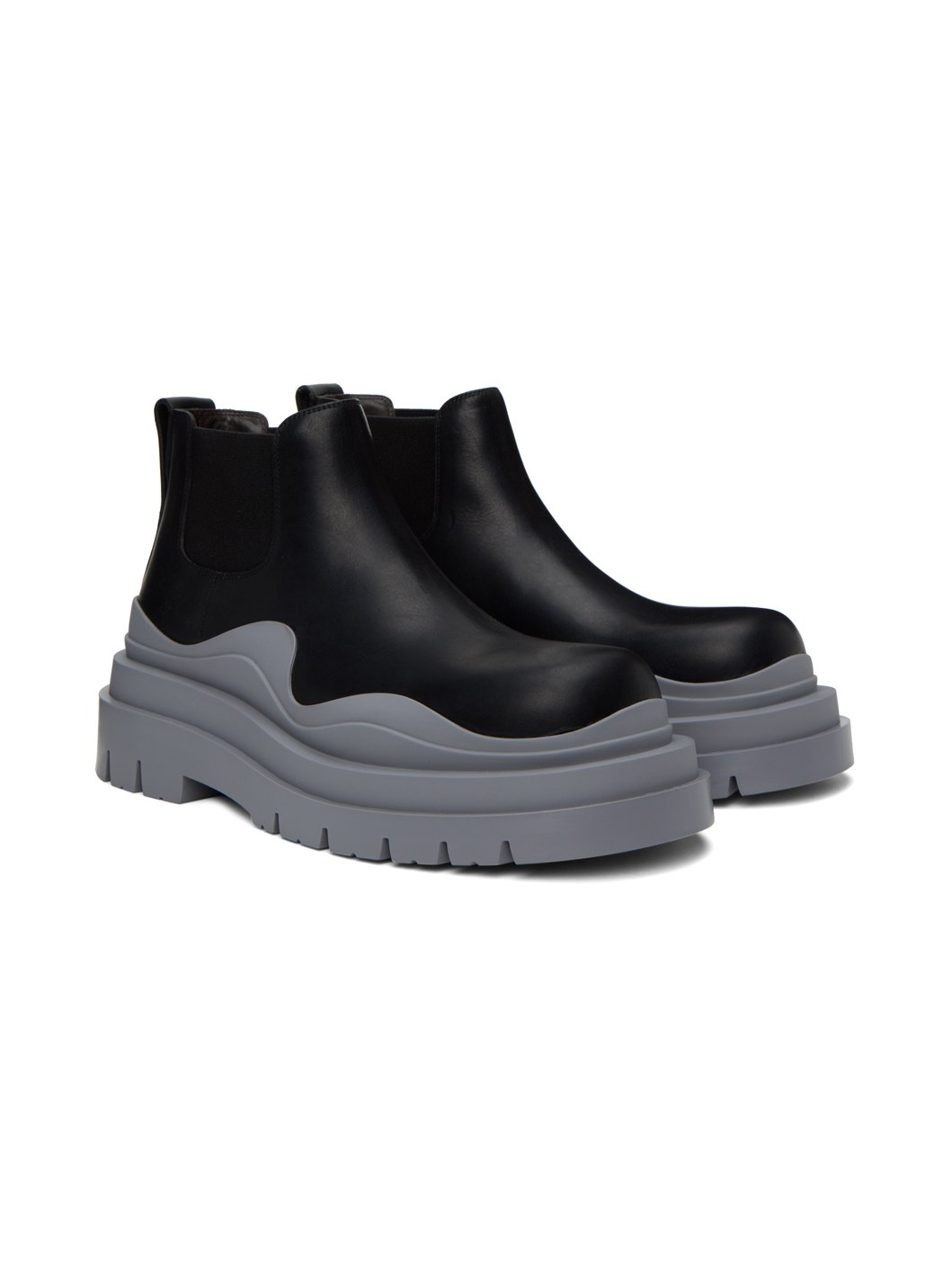 Black & Gray Tire Chelsea Boots - 4