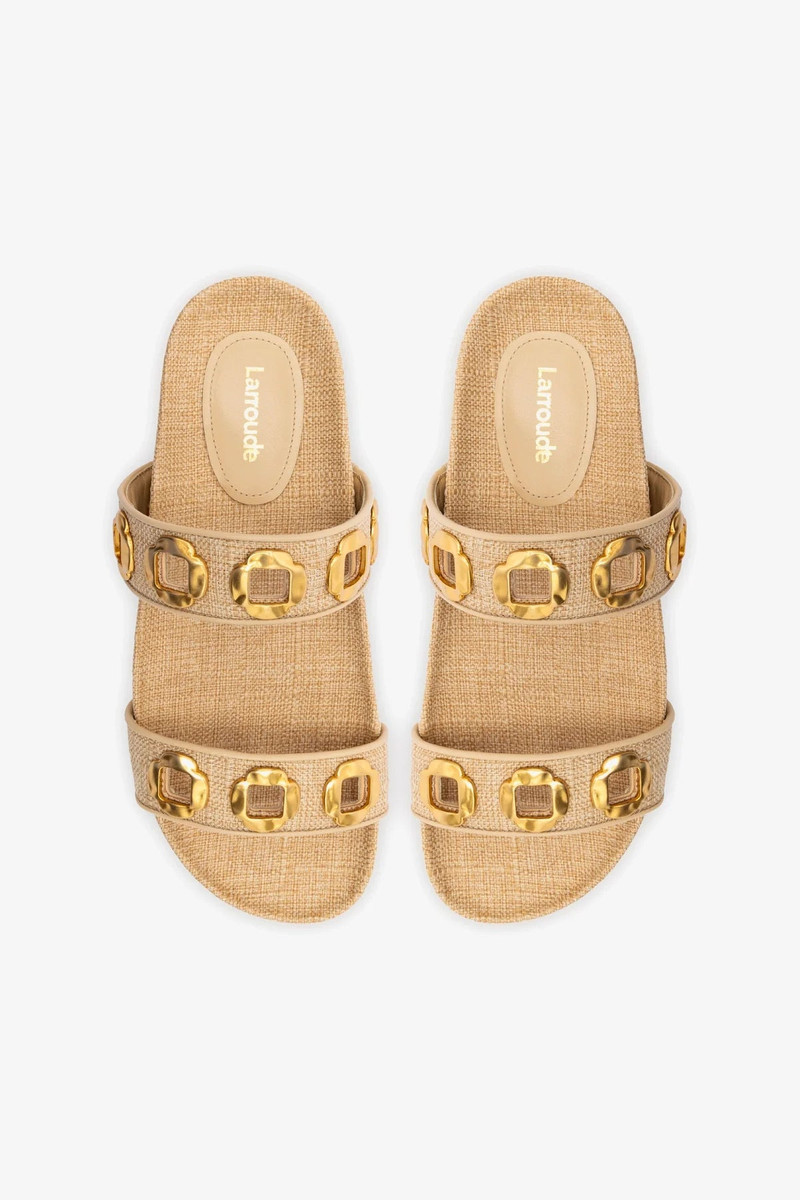 Milan Slide In Beige Raffia 7