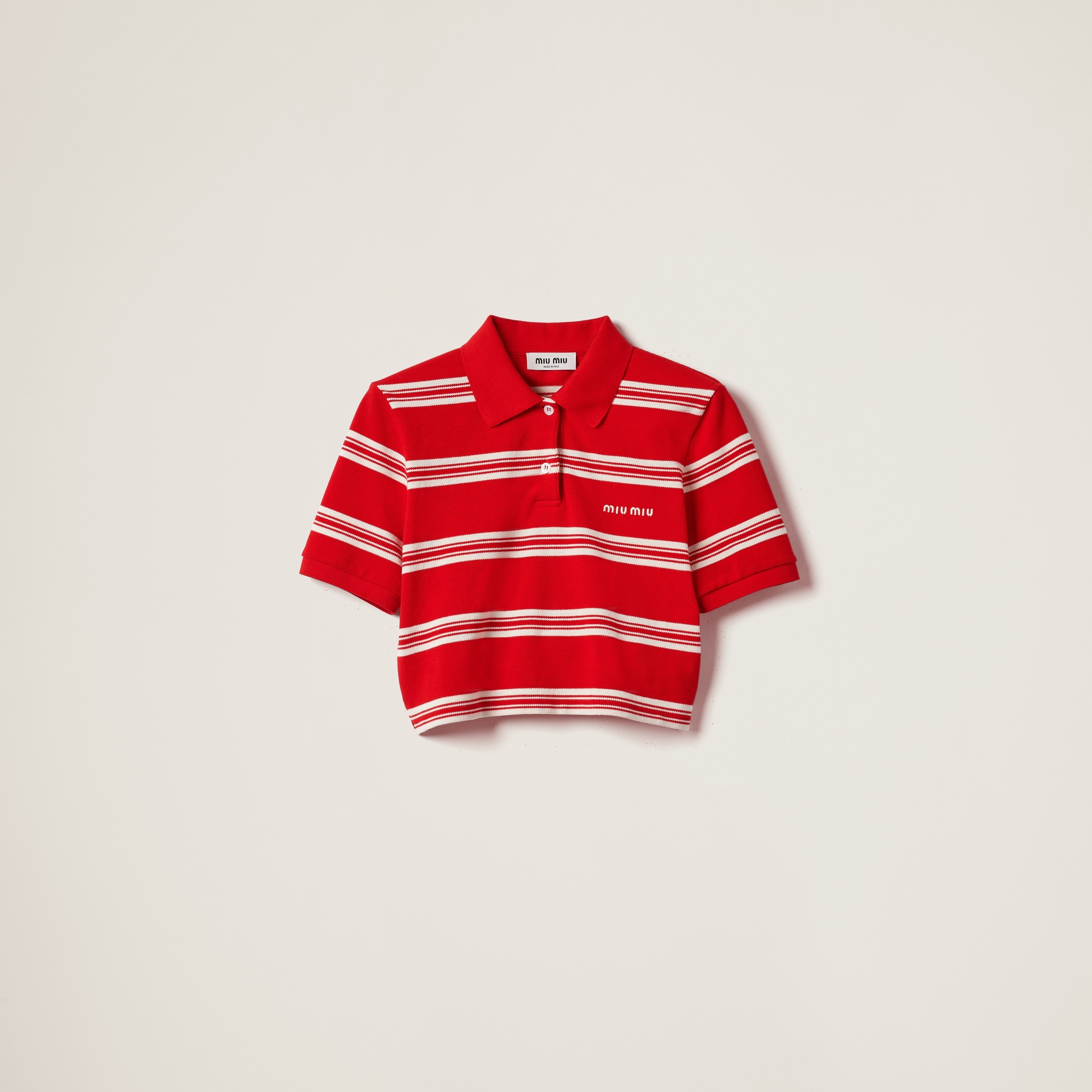 Cotton piqué polo shirt - 1