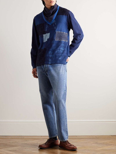 Blue Blue Japan Patchwork Indigo-Dyed Cotton-Jersey T-Shirt outlook