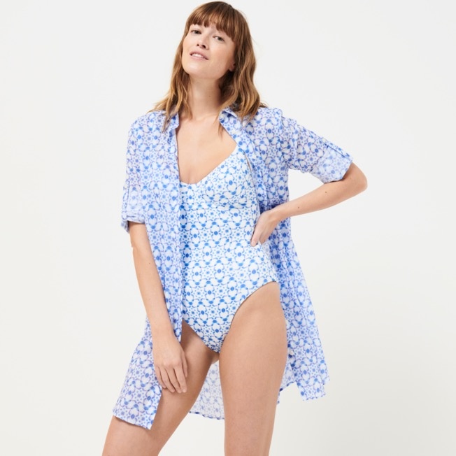 Women Cotton Shirt Dress Ikat Medusa - 6