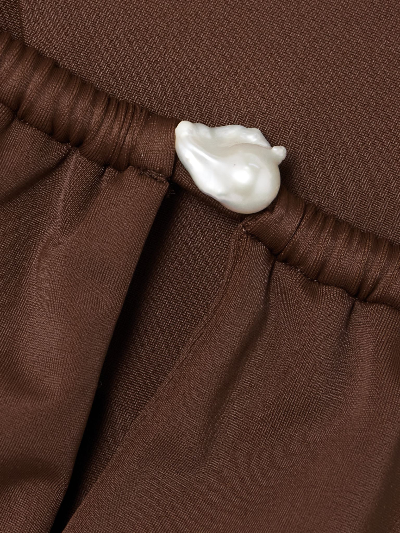 Bahia pearl-embellished stretch-ECONYL® halterneck bikini Brown - 4