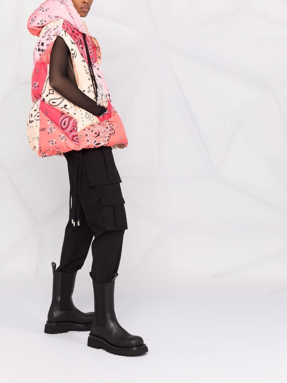 bandana-print padded gilet - 4