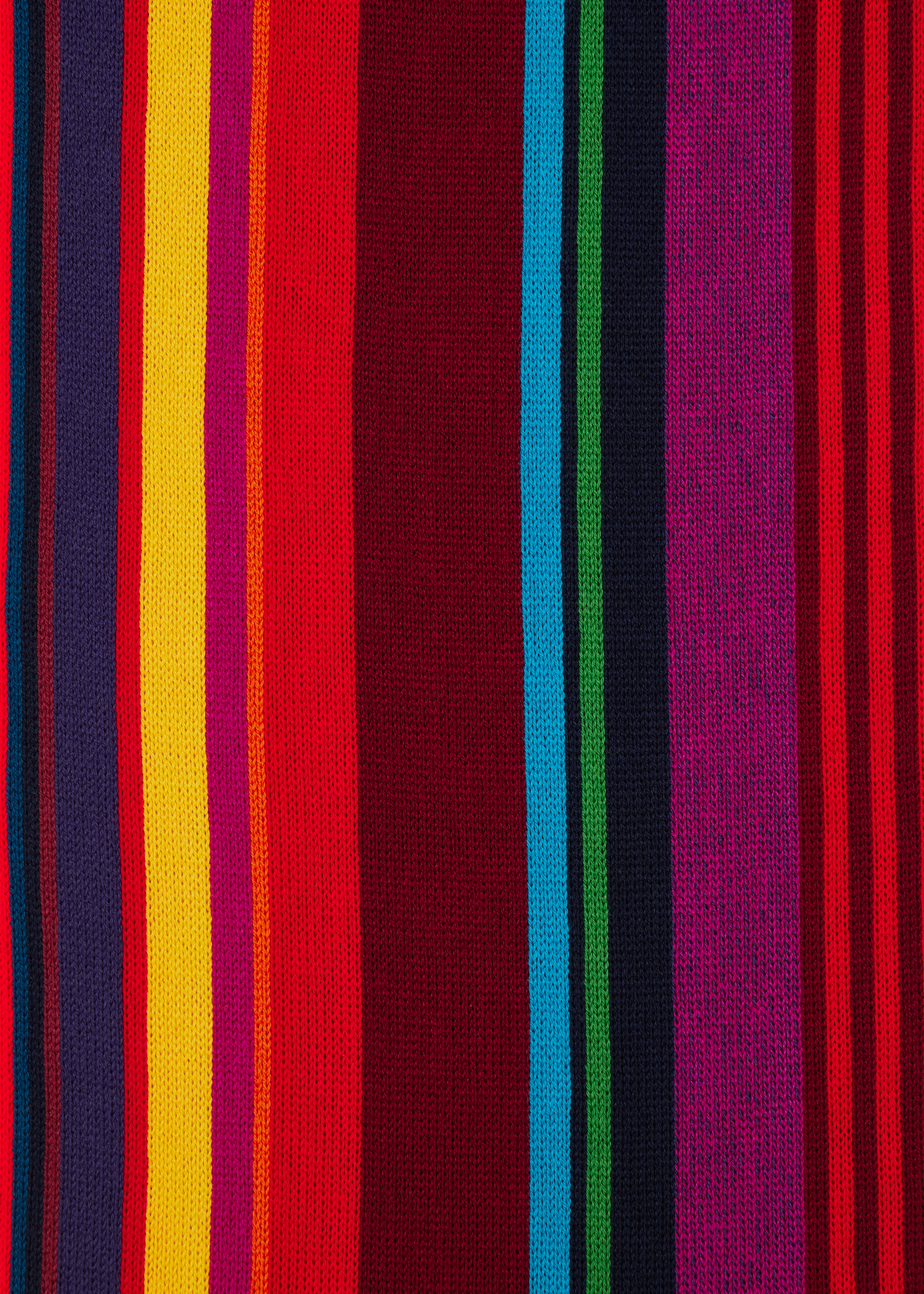 Red Merino Wool Twisted Stripe Scarf - 3