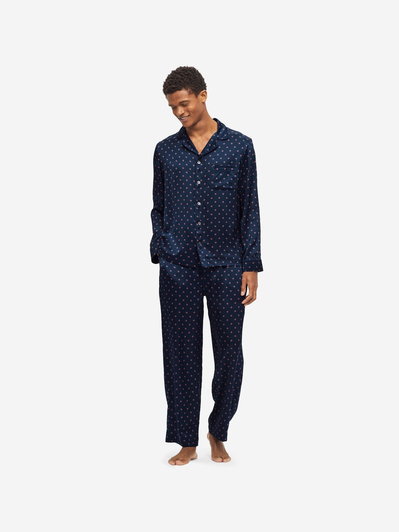 Men's Pyjamas Brindisi 79 Silk Satin Navy - 4