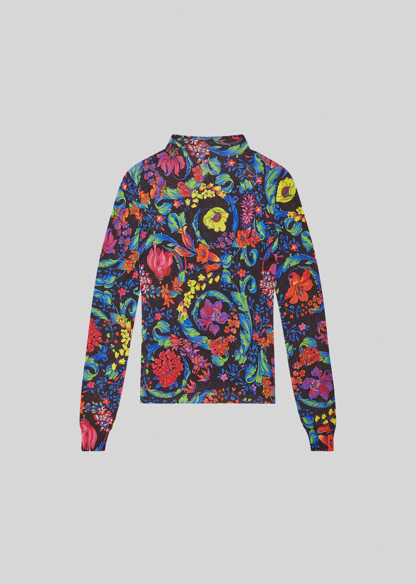 Barocco Garden Print Silk Sweater - 1