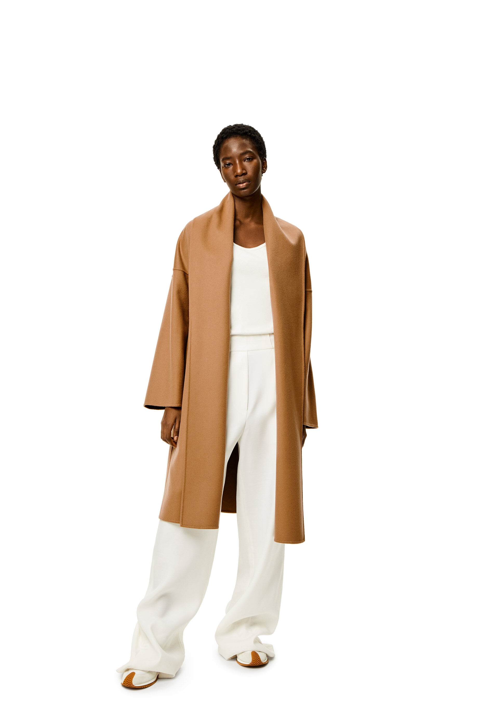 Belted coat in wool and cashmere - 3