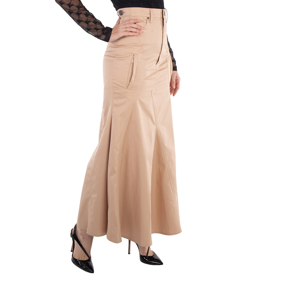 Burberry High-Waist Flared Cotton Skirt - 2