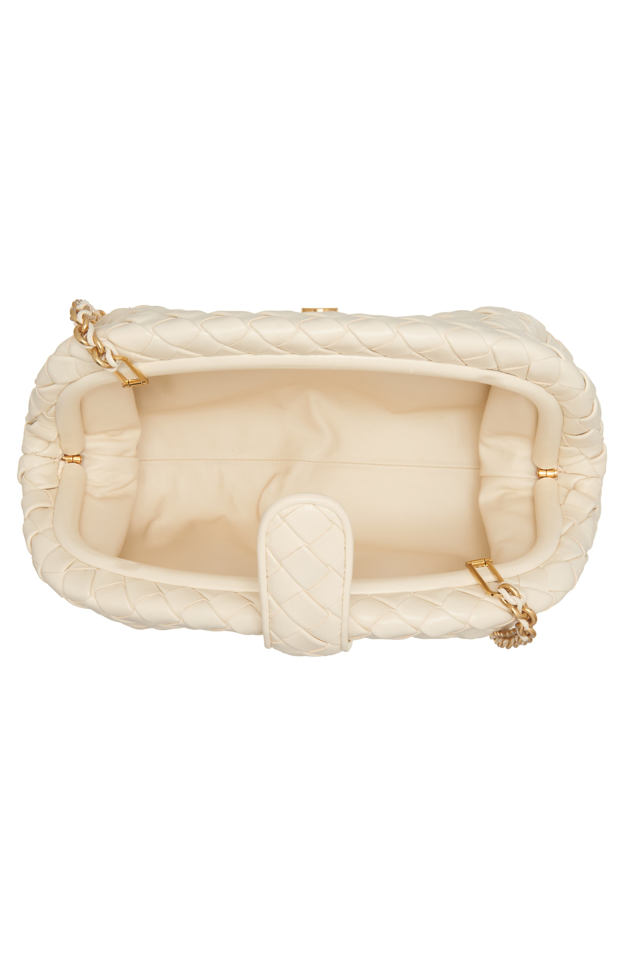 Bottega Veneta The Lauren 1980 Intrecciato Leather Clutch in String/M Brass at Nordstrom - 4