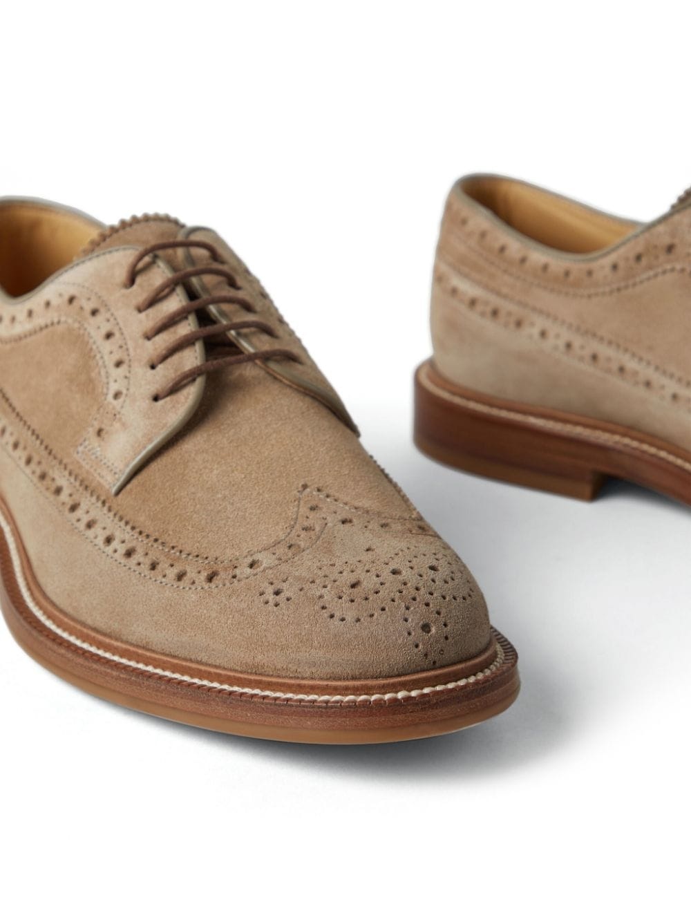 decorative-stitching leather shoes - 4