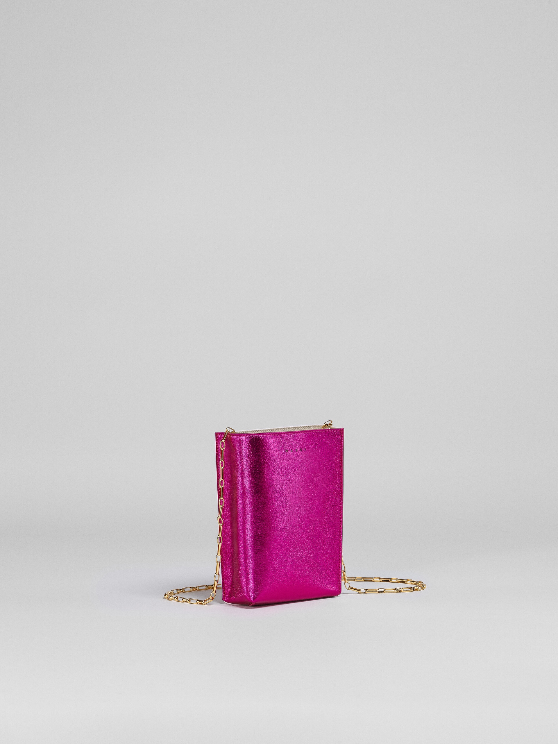 MUSEO SOFT NANO BAG IN FUCHSIA AND PINK METALLIC LEATHER - 5