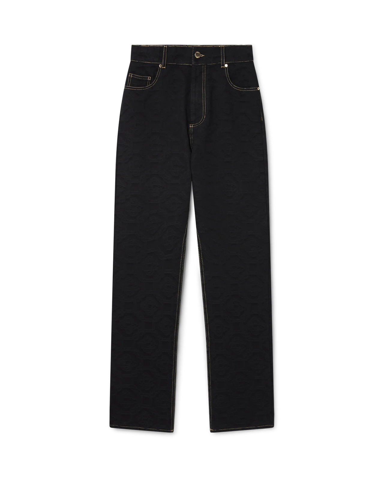 Jacquard Denim Jeans - 1