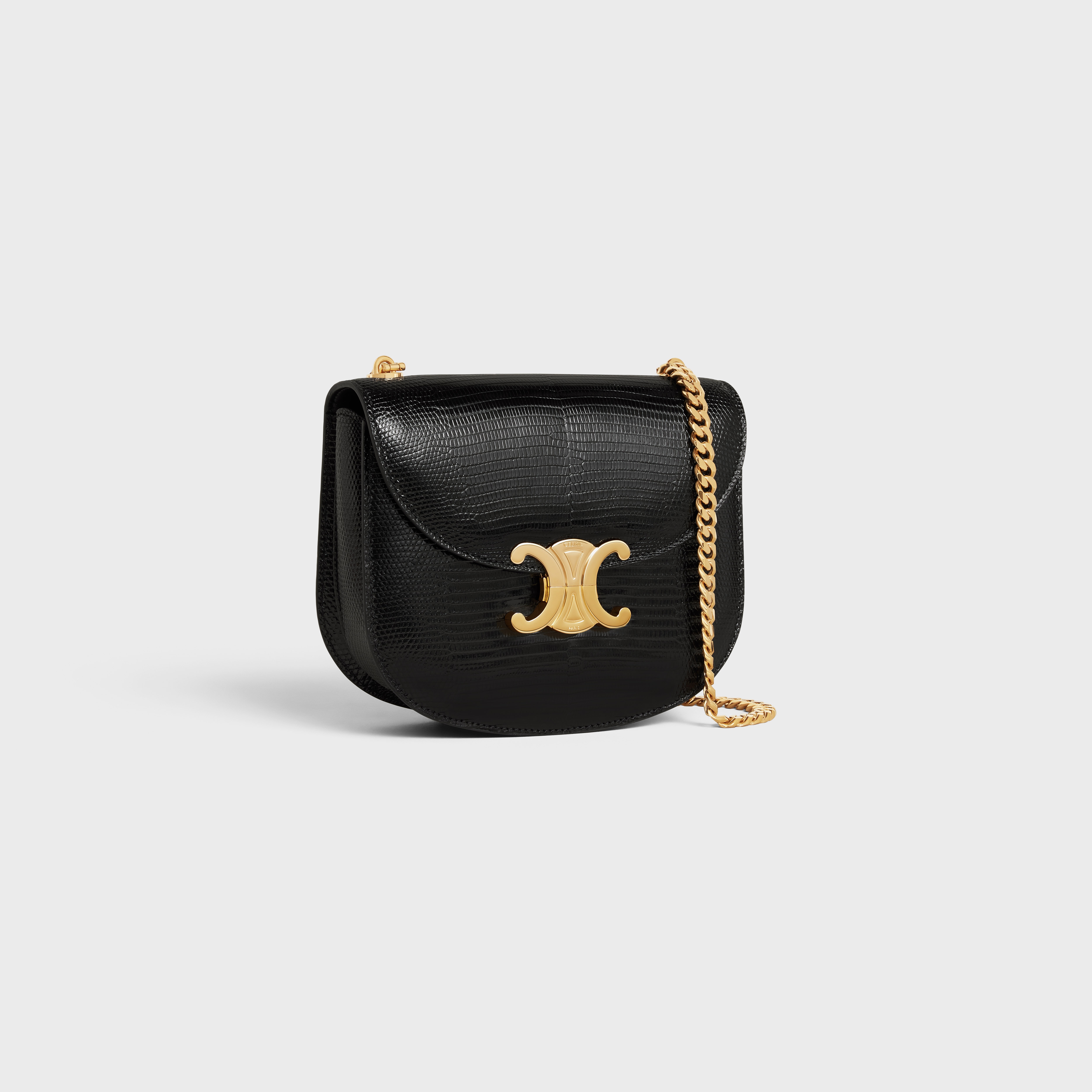 CELINE Teen Chain Besace Triomphe in Lizard | REVERSIBLE