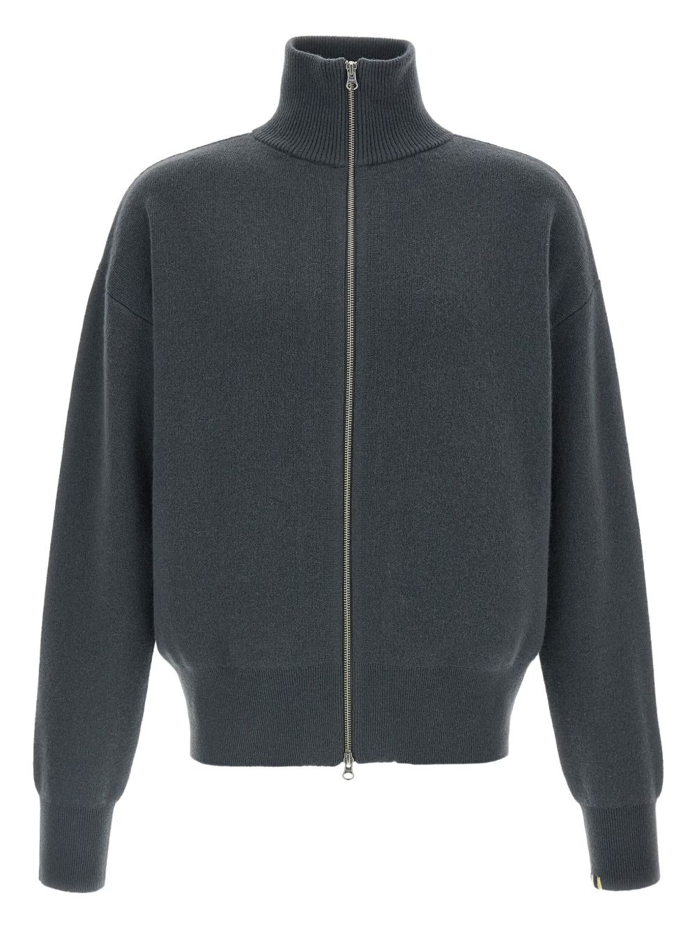 high-neck zip-front cardigan - 1