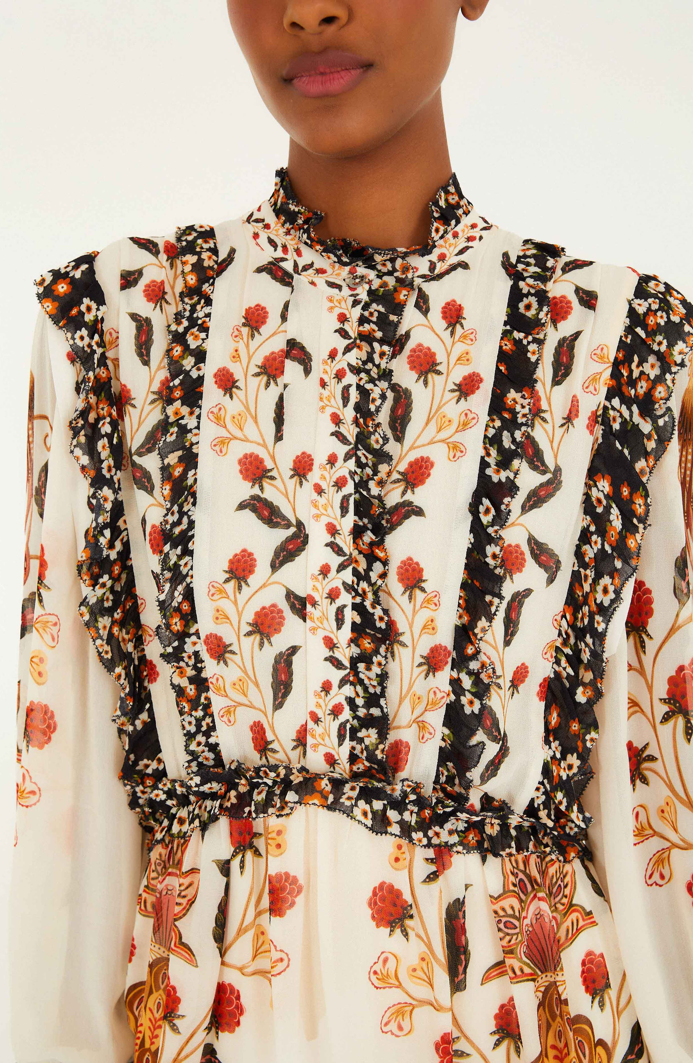 FARM Rio Berry Garden Long Sleeve Minidress in Cream at Nordstrom - 2