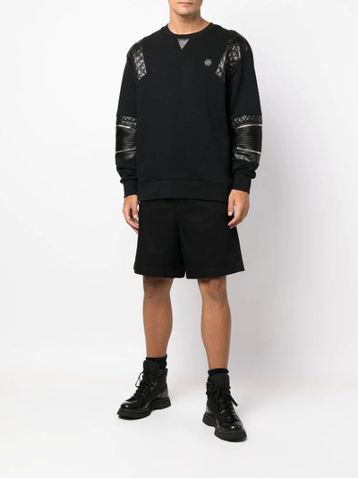 PHILIPP PLEIN diamond-quilt panelled sweatshirt outlook