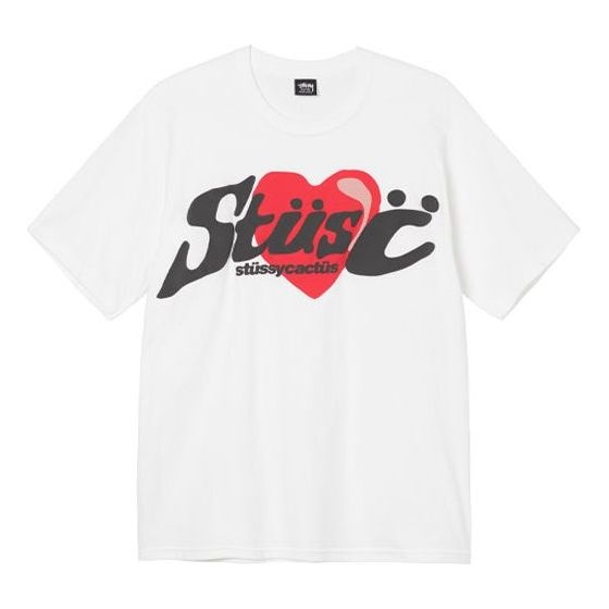 Stussy x CPFM Crossover Heart Tee Love Pattern Alphabet Short Sleeve Unisex White 3903700 - 1