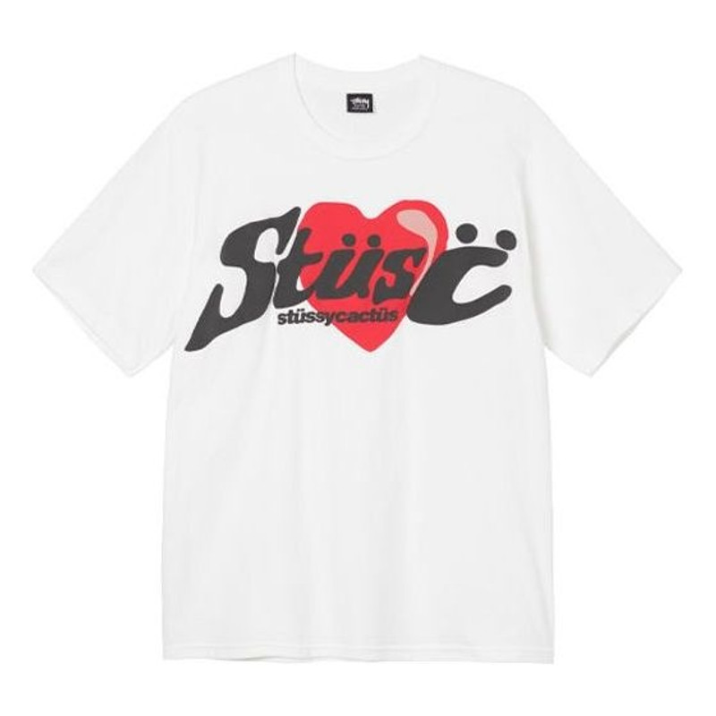 Stussy x CPFM Crossover Heart Tee Love Pattern Alphabet Short Sleeve Unisex White 3903700 - 1