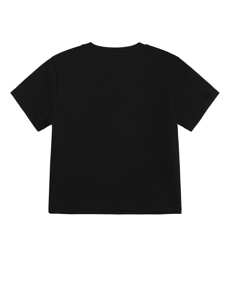 EVISU Slogan Embroidery and High-heeled Seagull Slim Fit T-Shirt outlook