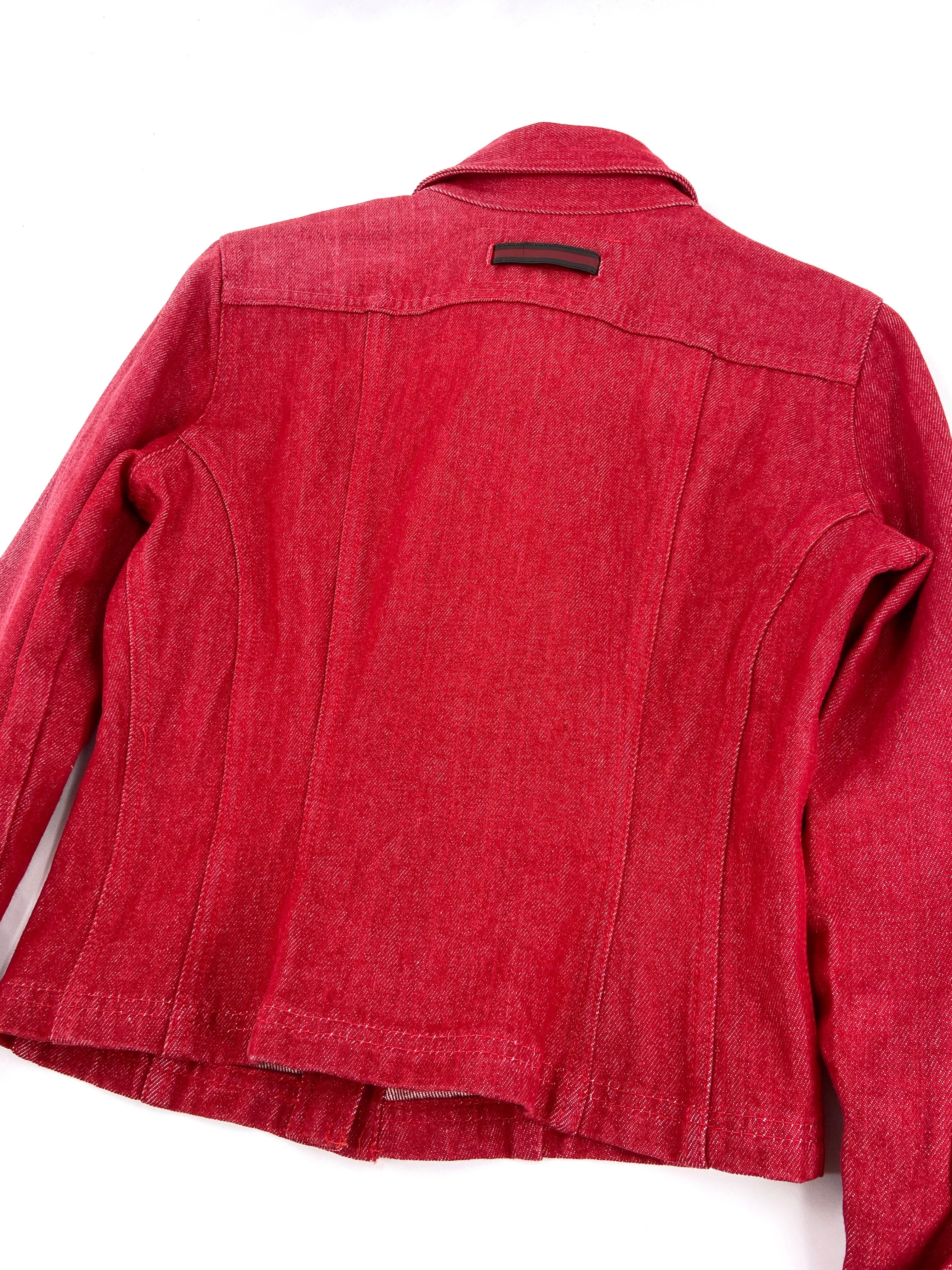 Gucci Fall 1999 Tom Ford Red Denim Jacket - 11