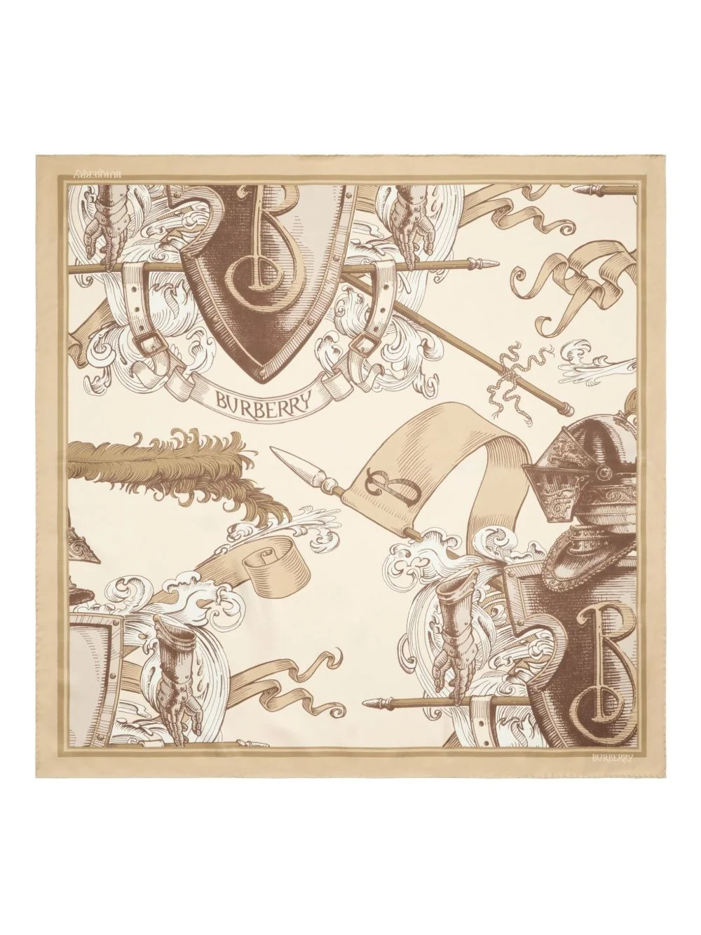 Etched Knight printed silk scarf - 1