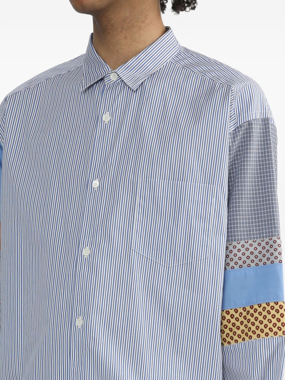 striped patchwork shirt - 5