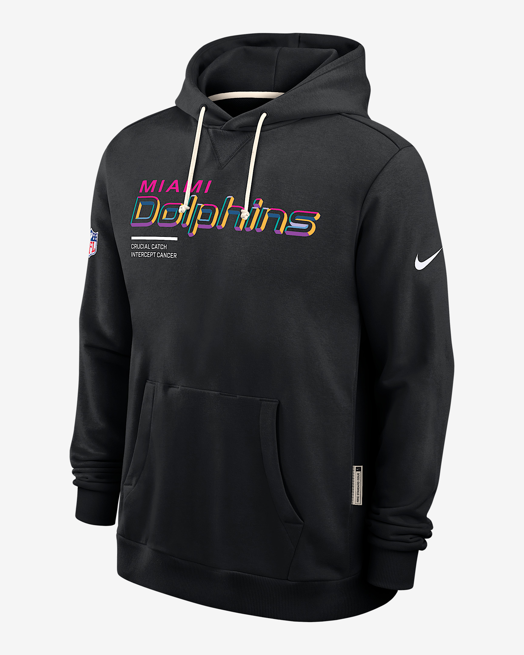 Miami Dolphins Crucial Catch Sideline Men's Nike Dri-FIT NFL Pullover Hoodie - 1
