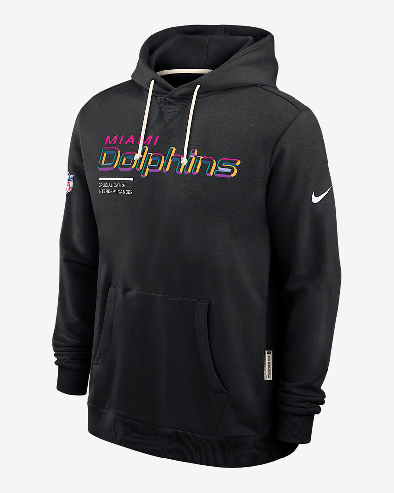Miami Dolphins Crucial Catch Sideline Men's Nike Dri-FIT NFL Pullover Hoodie 1
