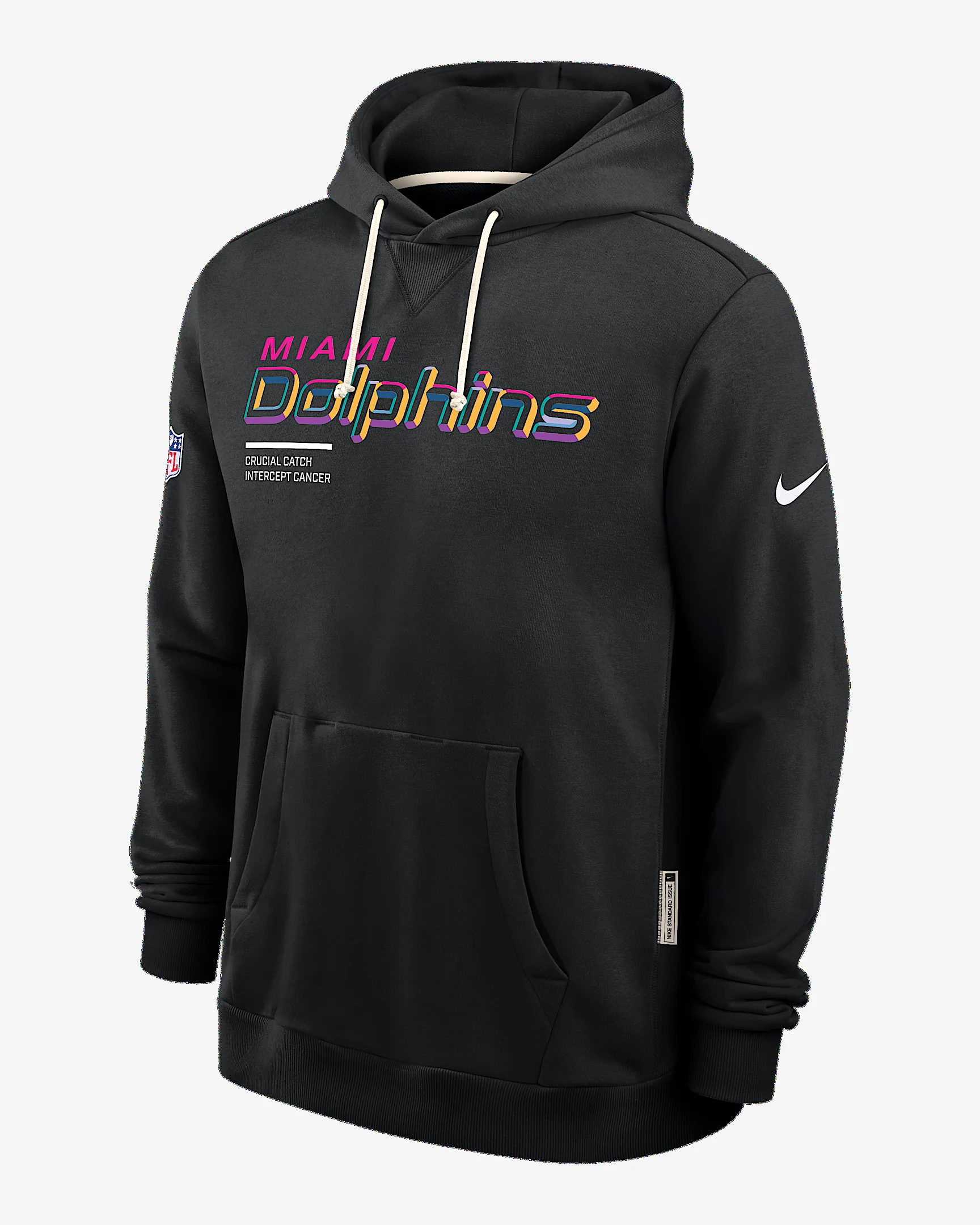 Miami Dolphins Crucial Catch Sideline Men's Nike Dri-FIT NFL Pullover Hoodie - 1