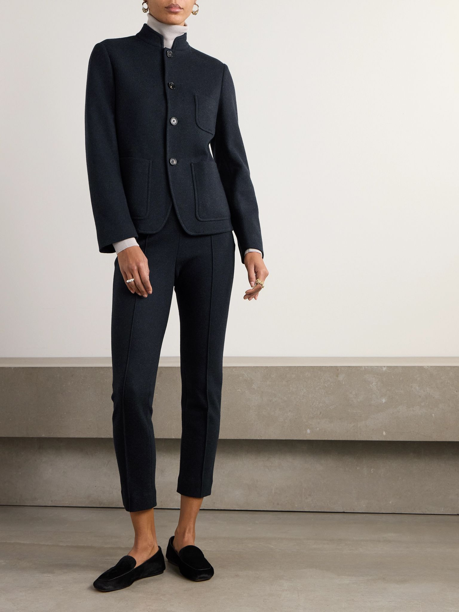 Mini Spagna cashmere-blend jacket Navy - 2