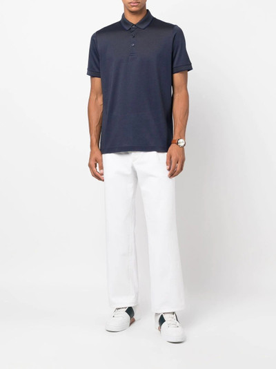 Canali fine-knit polo shirt outlook