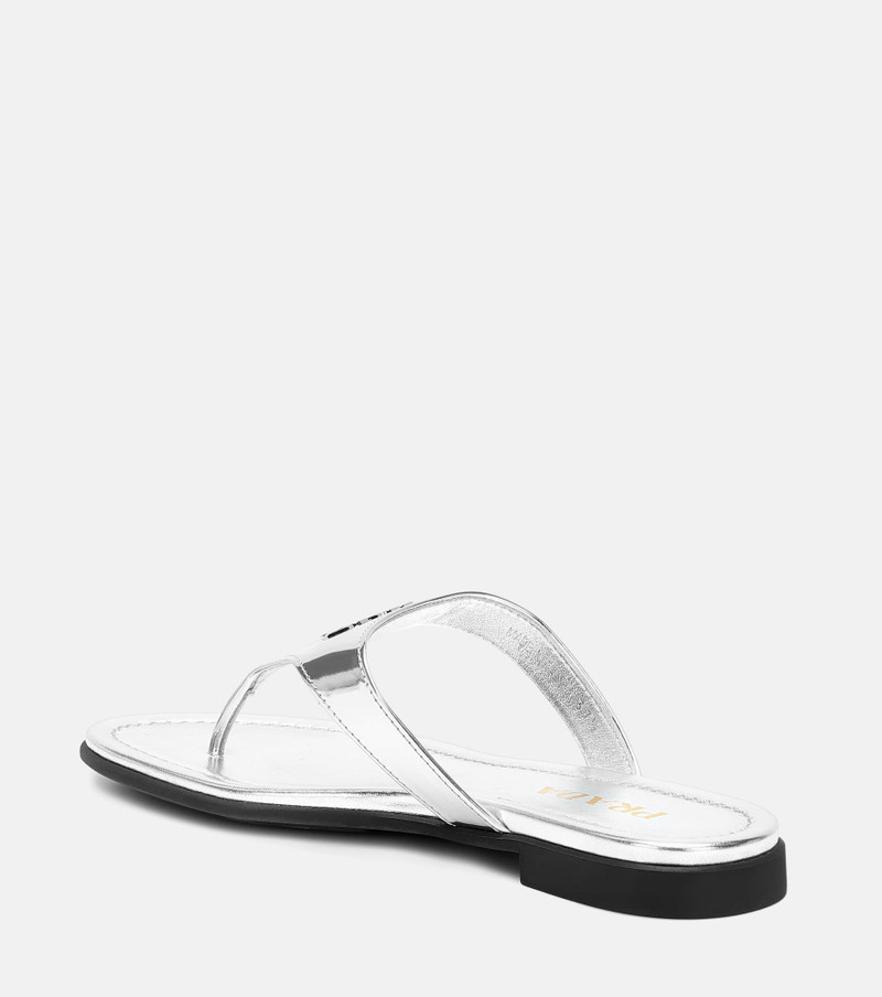 Prada Metallic leather sandals outlook
