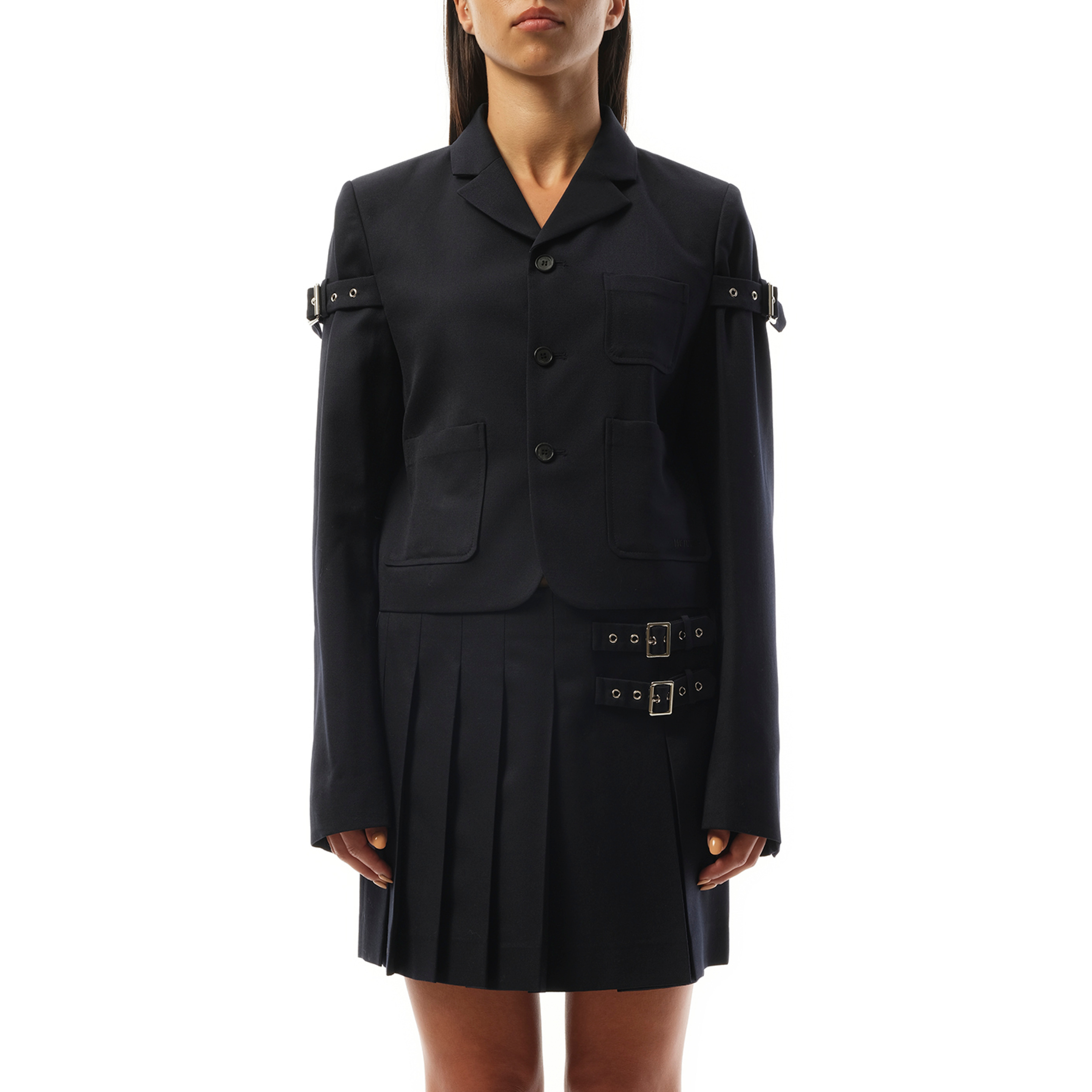 Jacket With Sleeve Strap Detail in Navy - 1