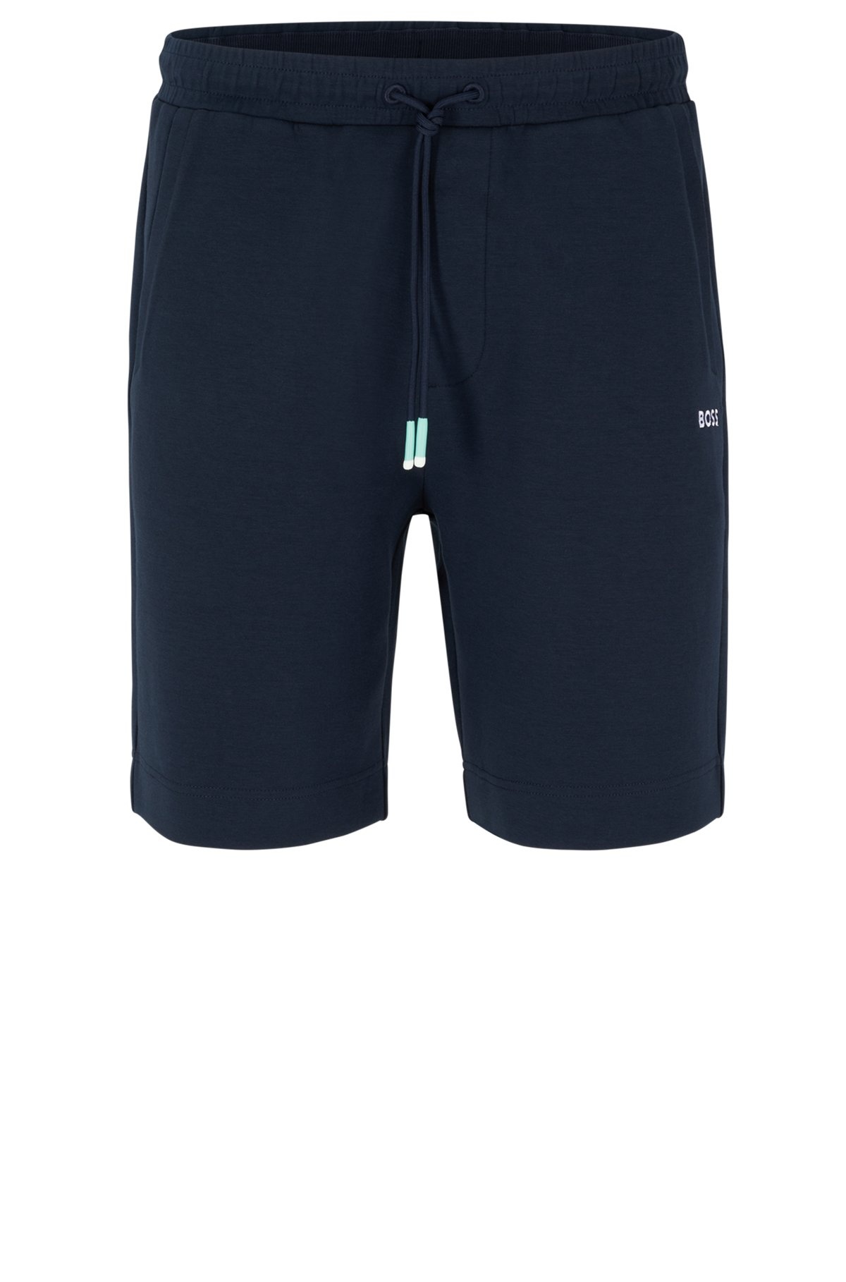 COTTON-BLEND REGULAR-FIT SHORTS WITH EMBROIDERED LOGOS - 1
