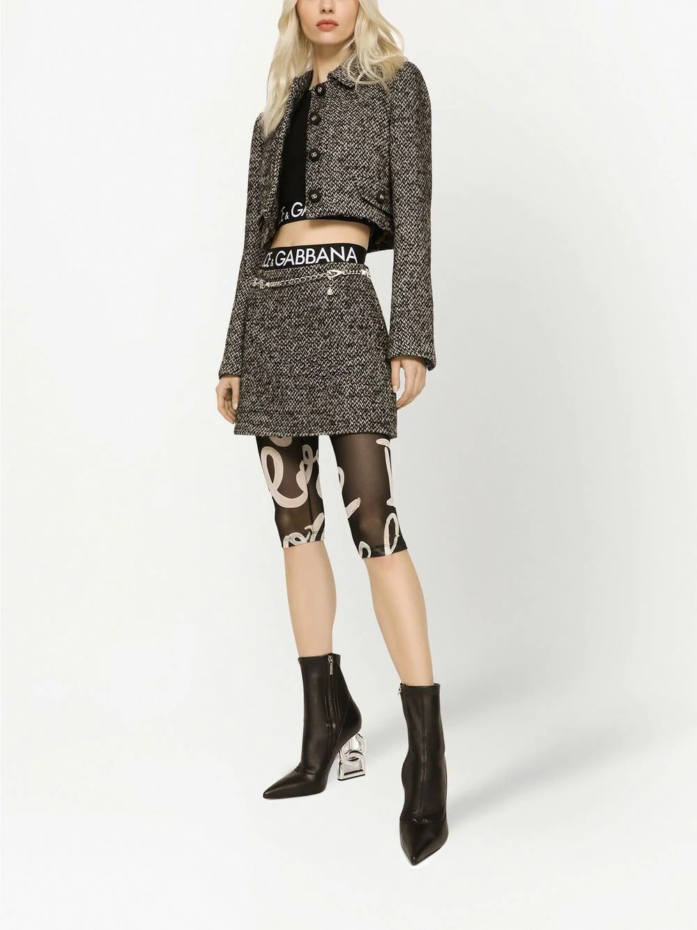 tweed A-line mini skirt - 2