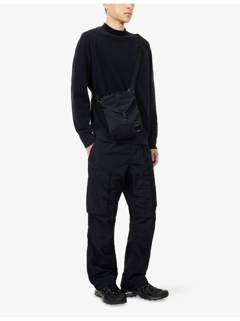 C.P. Company Embroidered-Logo Crewneck Brushed-Fleece Sweatshirt outlook