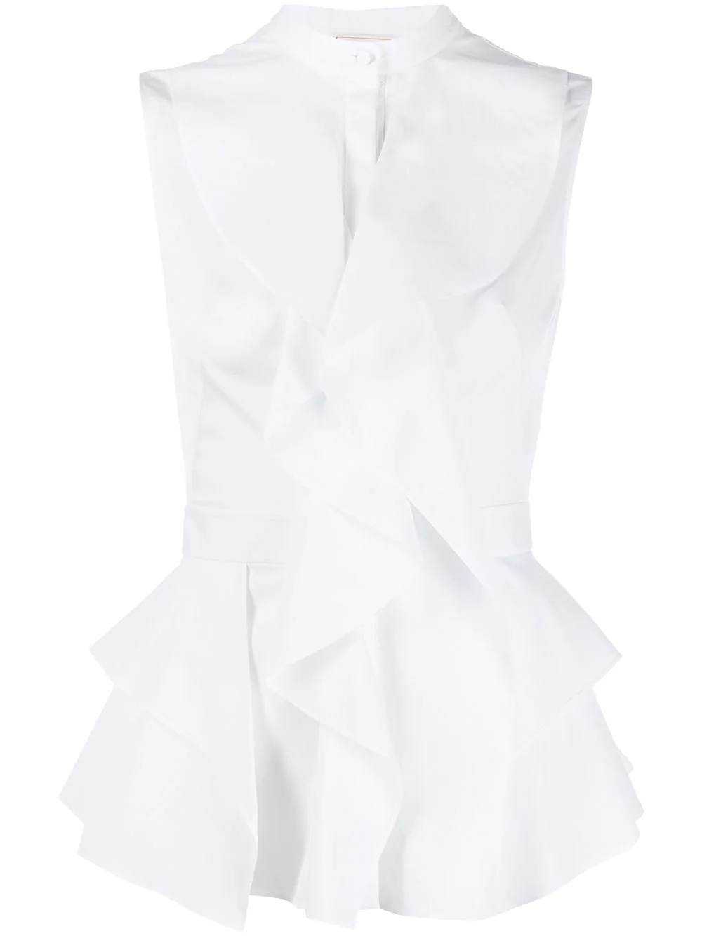 ruffled sleeveless peplum blouse - 1