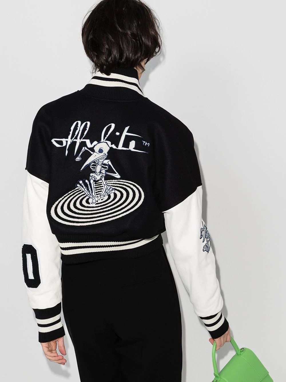 cropped varsity bomber jacket - 3