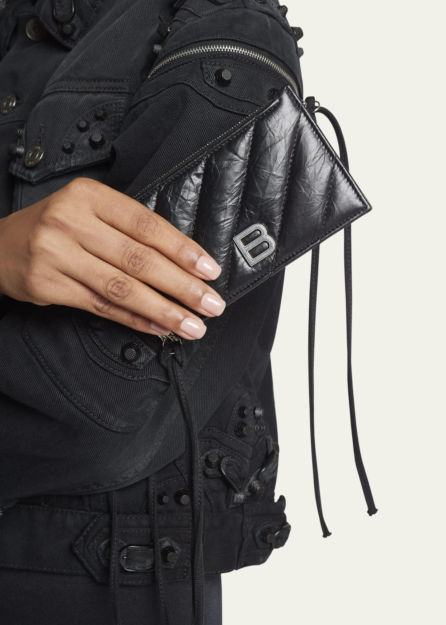 Crush Quilted Leather Card Holder - 2