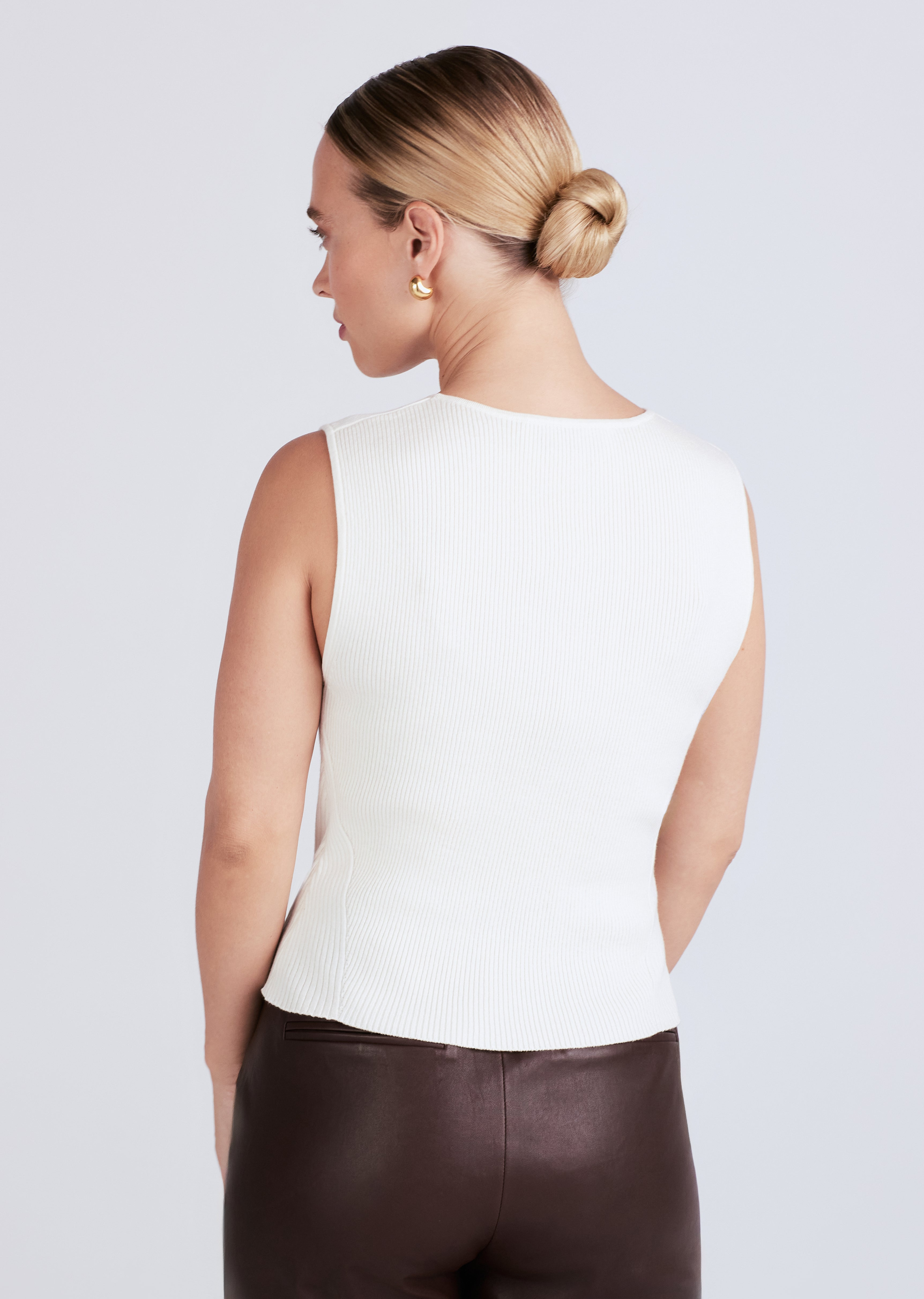 ARIANA MUSCLE RIBBED SWEATER TANK - 3