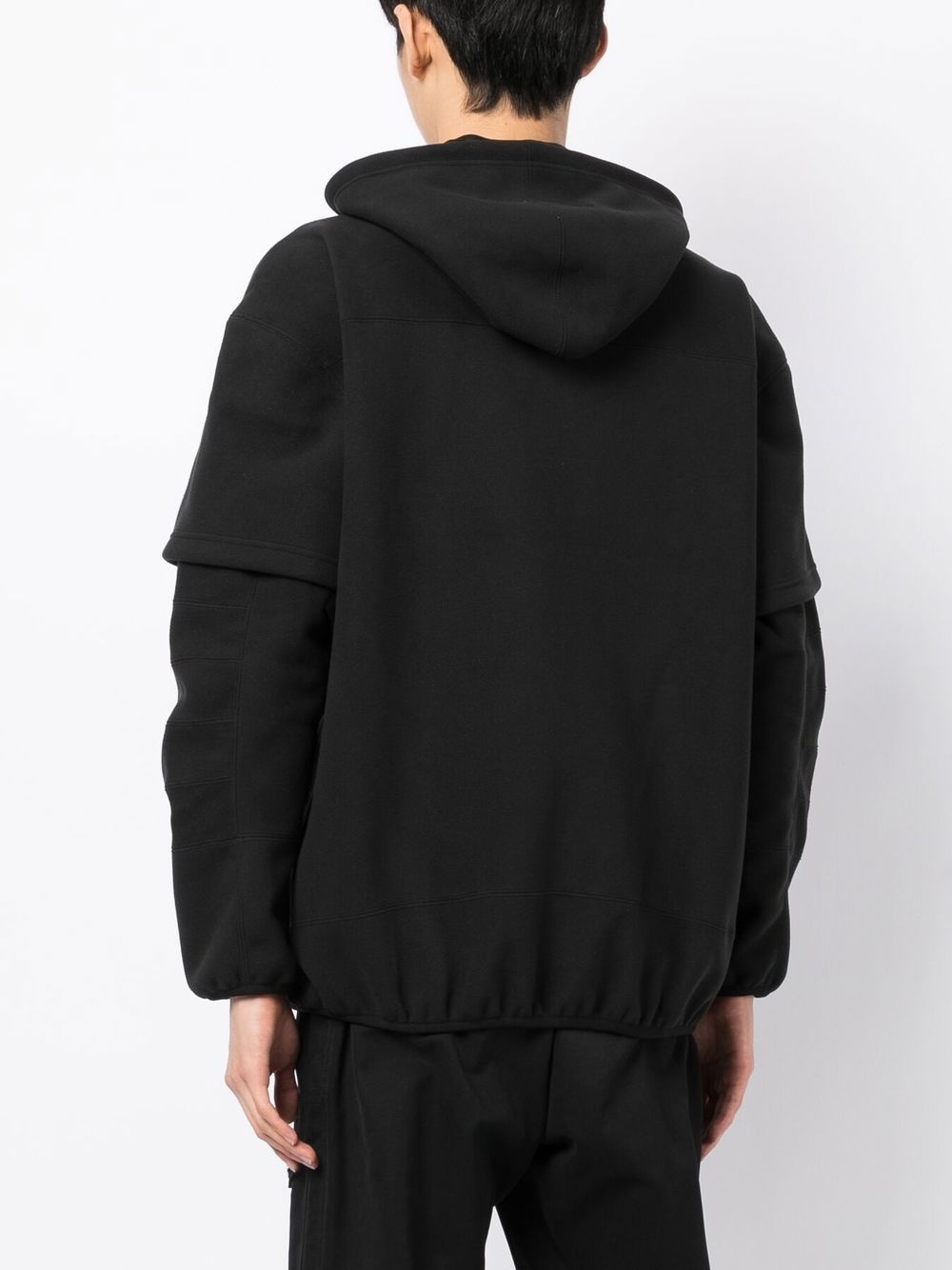 logo patch zip-up hoodie - 4