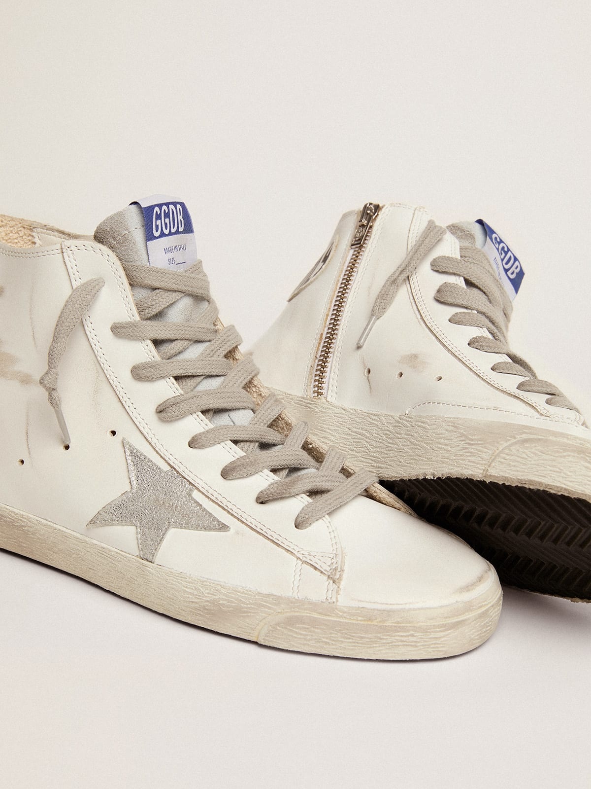 Francy sneakers in leather with suede star - 4