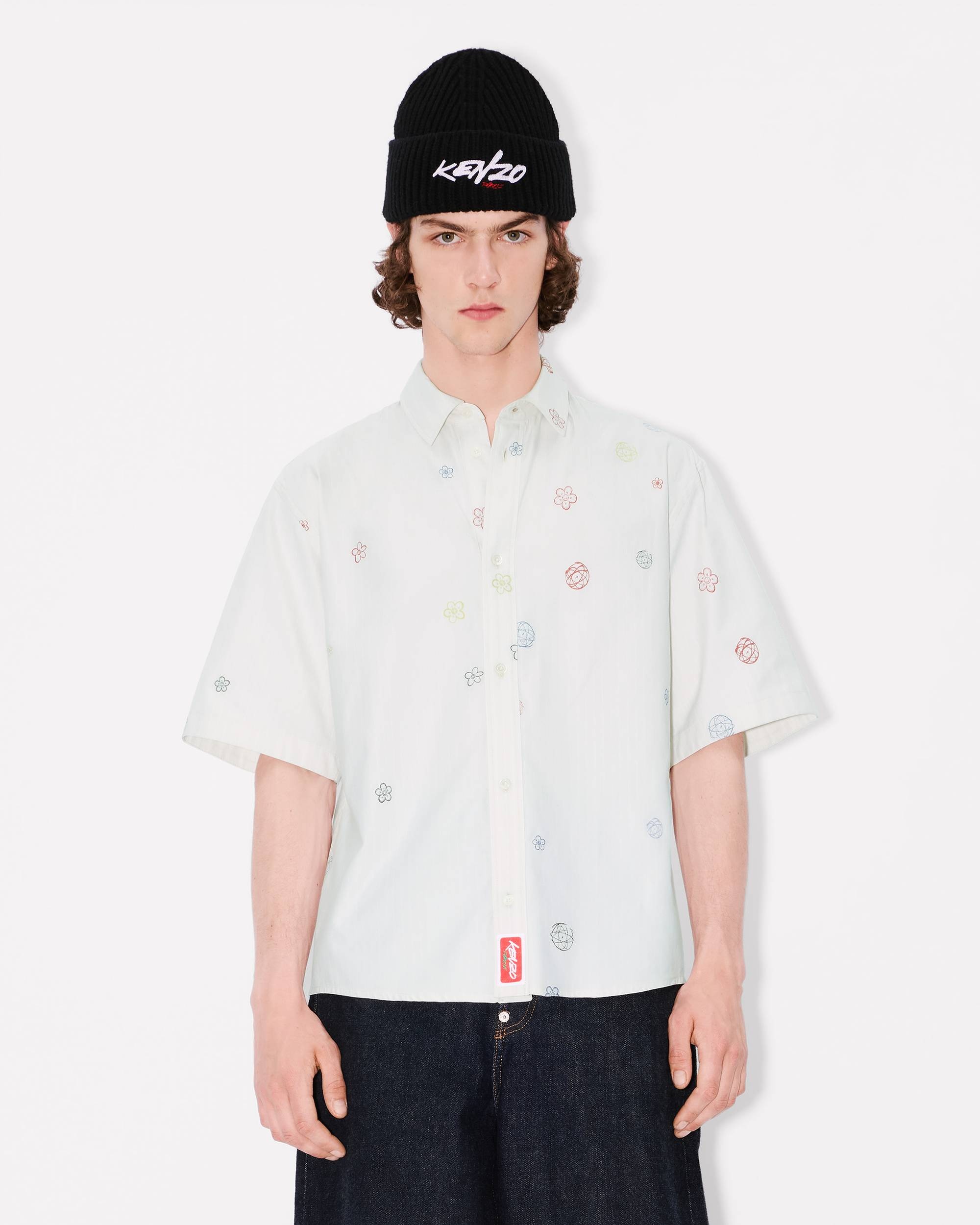 'Kenzo x Futura 2000' embroidered short sleeve shirt in cotton poplin - 3