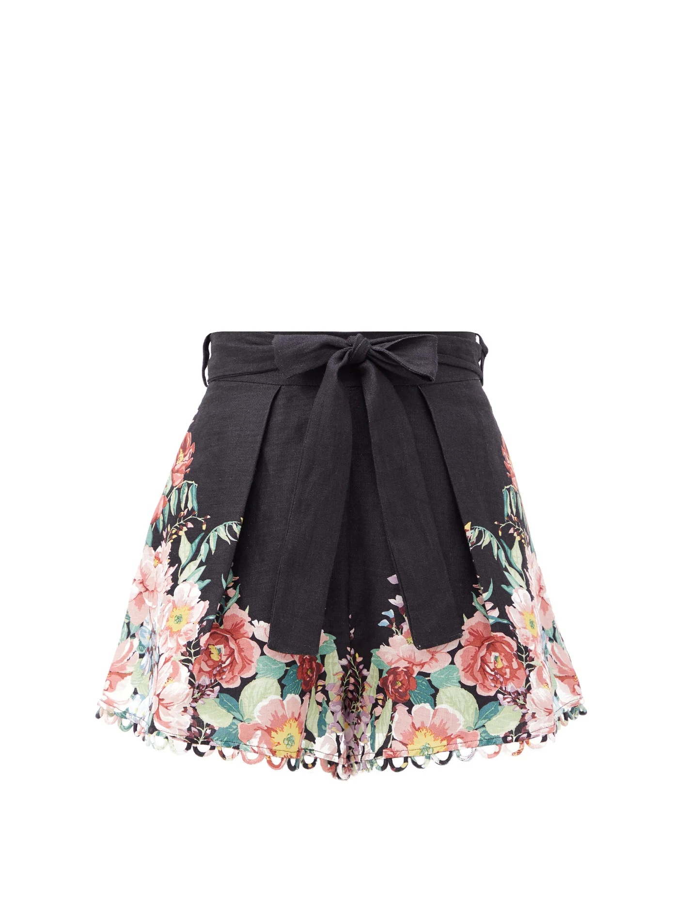 Bellitude floral-print linen-poplin shorts - 1