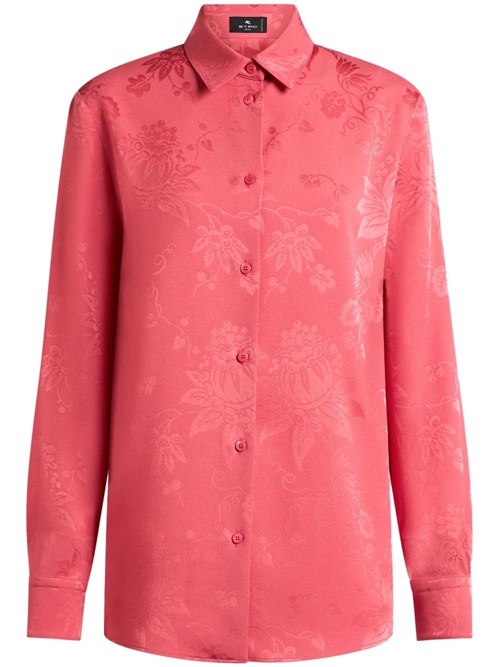 floral-jacquard shirt - 1